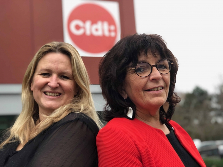 Lydie Nicol, la secrétaire générale de l'Uri CFDT Bretagne, Véronique Le Faucheur, son adjointe.