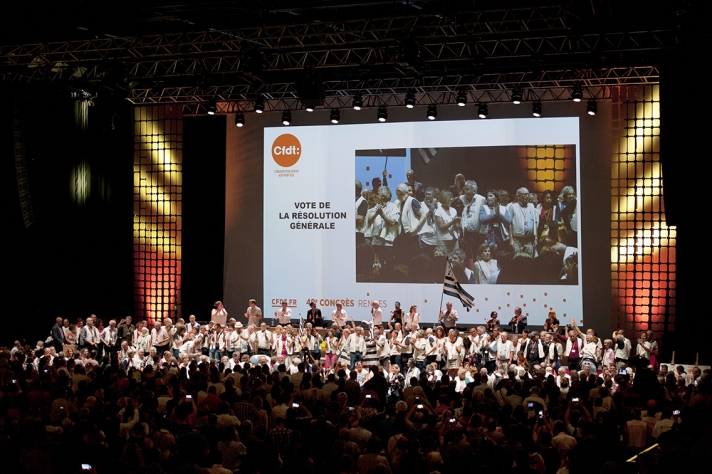 Lors de la clôture du congrès confédéral de Rennes, le 12 juin 2018.