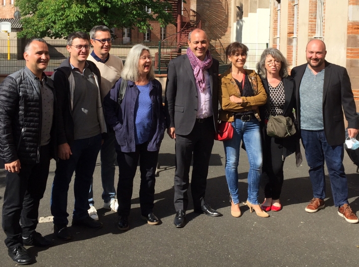 Accompagné de Claire Le Calonnec, secrétaire générale de la Fédération Interco, Laurent Berger a rencontré le 26 mai dernier des agents publics albigeois.